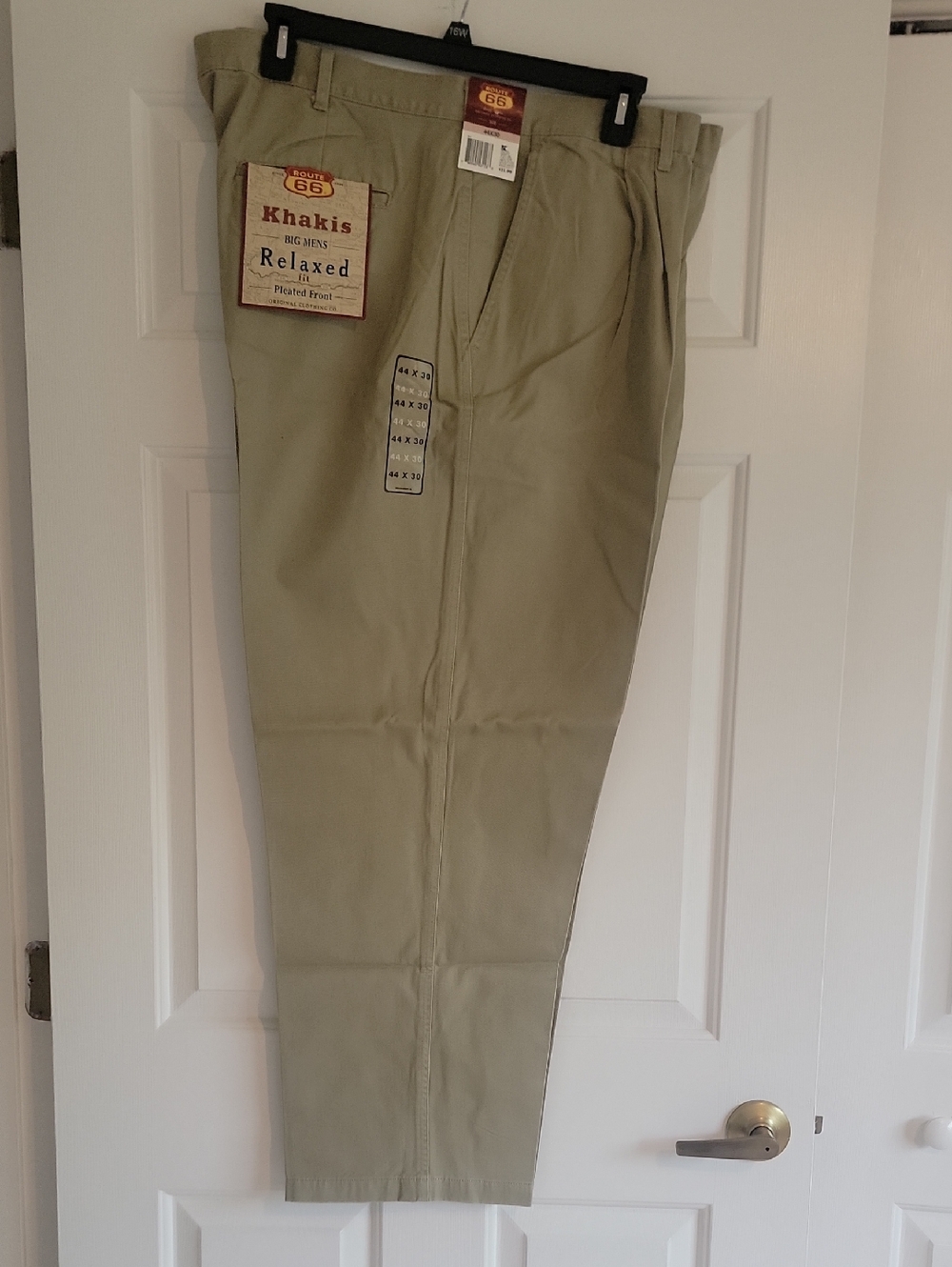 Route 66 Men's Relaxed Fit Khaki Pants - Tan, Size 44 X 30 NWT